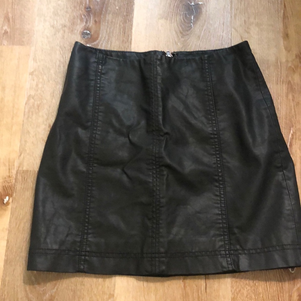 Free People Leather skirt in Hunter Green